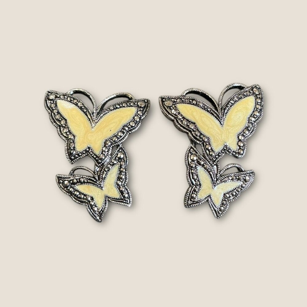 Avon Whispering Wings Double Butterfly Post Earrings